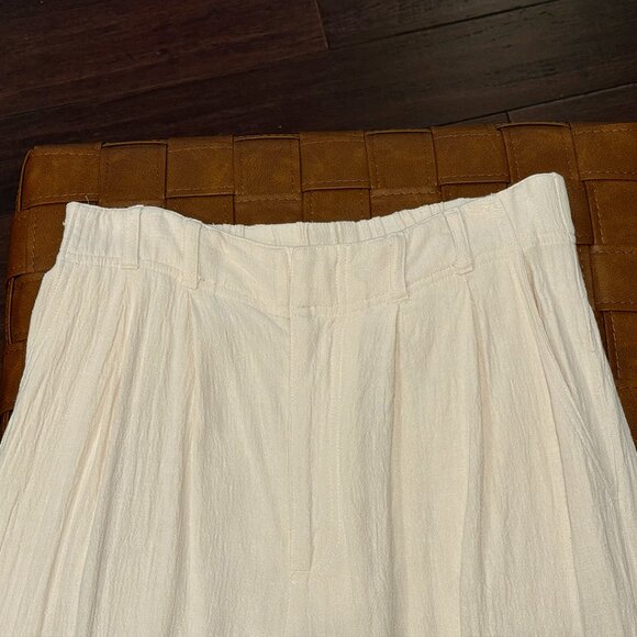 Z Supply Farah Pant Sandstone Linen Blend Wide Leg Trousers - Picture 6 of 7